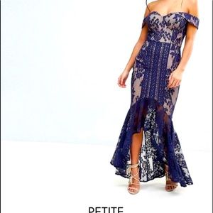 NWT Navy and nude JARLO lace mermaid dress